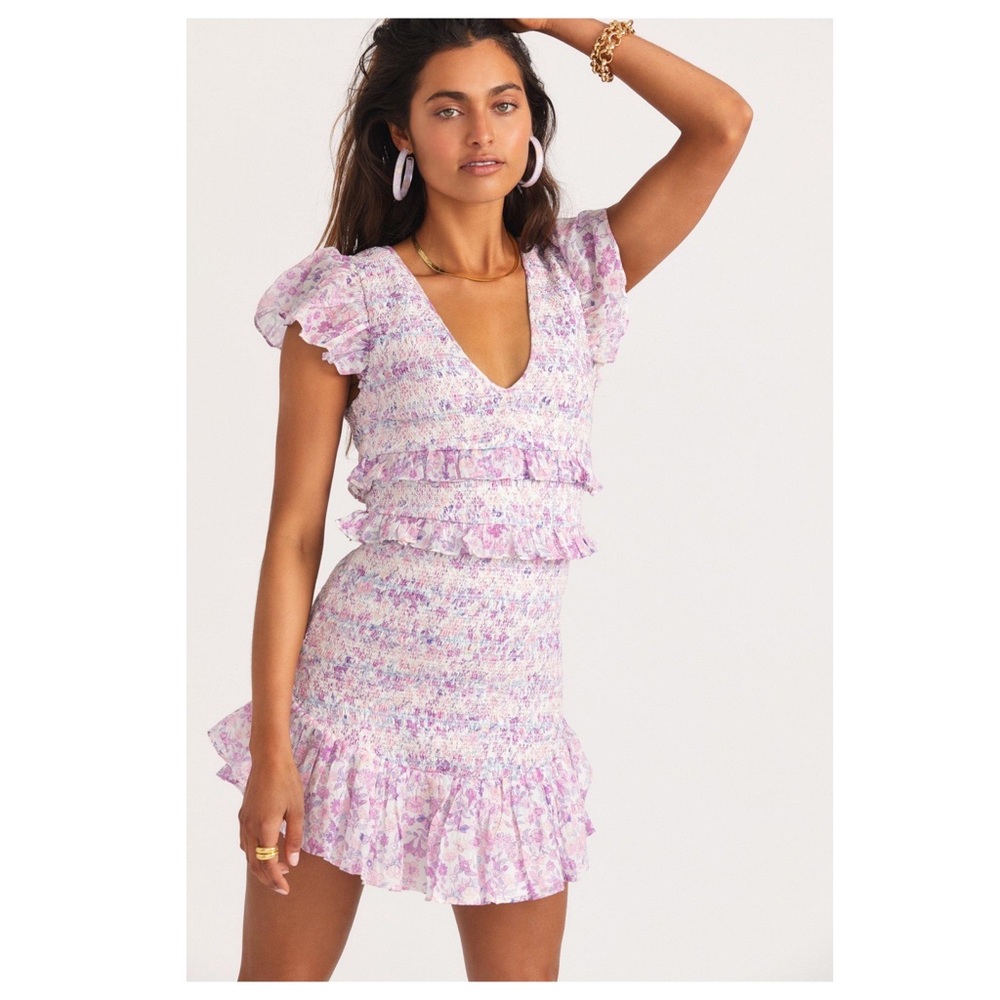 Love Shack Fancy Sonora Mini Dress Purple